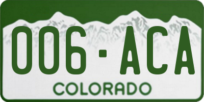 CO license plate 006ACA