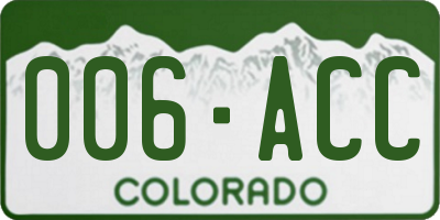 CO license plate 006ACC
