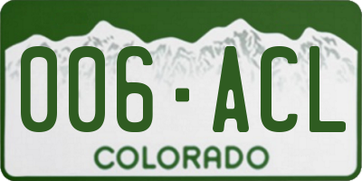 CO license plate 006ACL