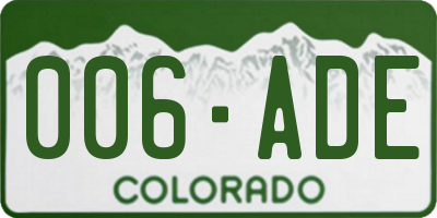 CO license plate 006ADE