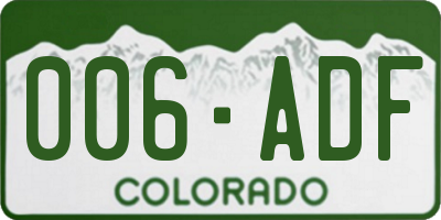 CO license plate 006ADF