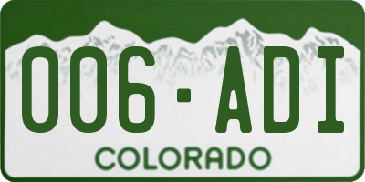 CO license plate 006ADI