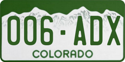 CO license plate 006ADX