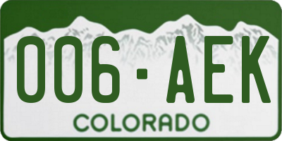 CO license plate 006AEK