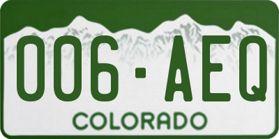 CO license plate 006AEQ