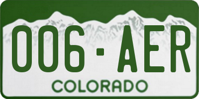 CO license plate 006AER