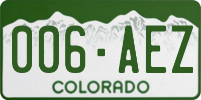 CO license plate 006AEZ