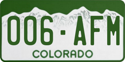 CO license plate 006AFM