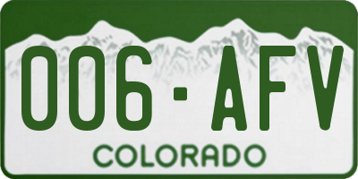CO license plate 006AFV