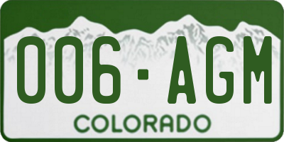 CO license plate 006AGM