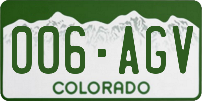 CO license plate 006AGV