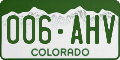 CO license plate 006AHV