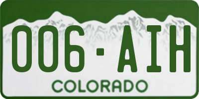 CO license plate 006AIH