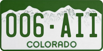 CO license plate 006AII