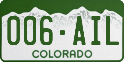 CO license plate 006AIL