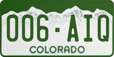 CO license plate 006AIQ