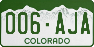 CO license plate 006AJA