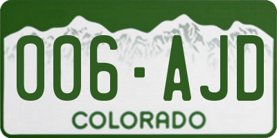 CO license plate 006AJD
