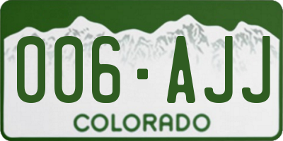 CO license plate 006AJJ