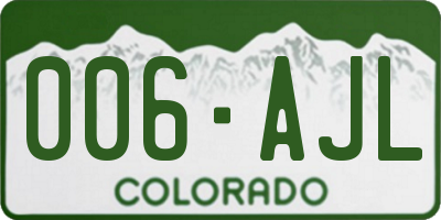 CO license plate 006AJL