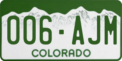 CO license plate 006AJM