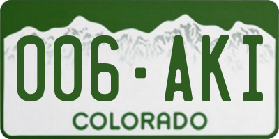 CO license plate 006AKI
