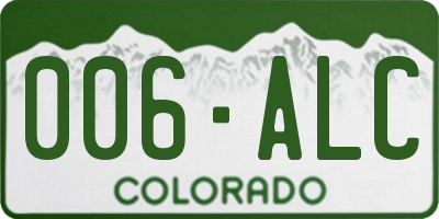 CO license plate 006ALC