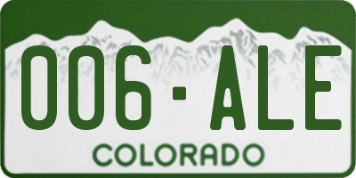CO license plate 006ALE