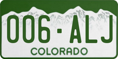 CO license plate 006ALJ