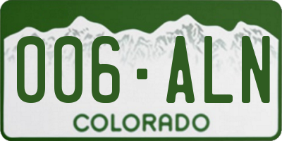 CO license plate 006ALN