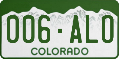 CO license plate 006ALO