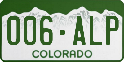 CO license plate 006ALP
