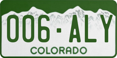 CO license plate 006ALY