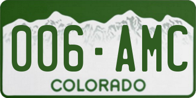 CO license plate 006AMC