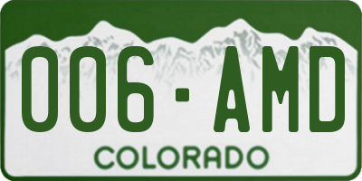 CO license plate 006AMD