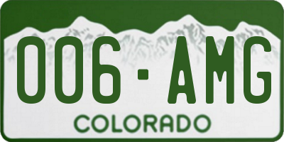 CO license plate 006AMG