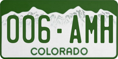 CO license plate 006AMH