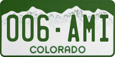 CO license plate 006AMI