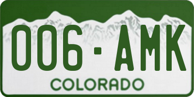 CO license plate 006AMK