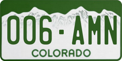 CO license plate 006AMN