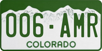 CO license plate 006AMR