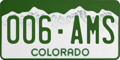 CO license plate 006AMS