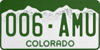 CO license plate 006AMU