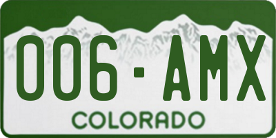 CO license plate 006AMX