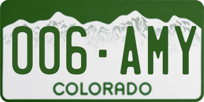 CO license plate 006AMY