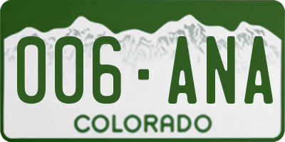 CO license plate 006ANA
