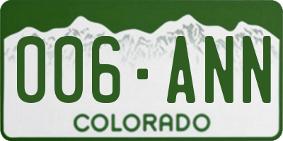 CO license plate 006ANN