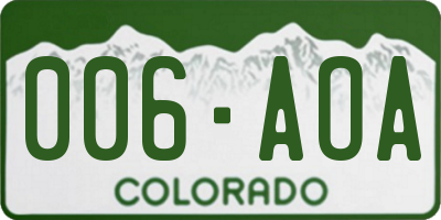 CO license plate 006AOA