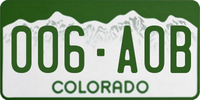 CO license plate 006AOB