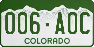 CO license plate 006AOC